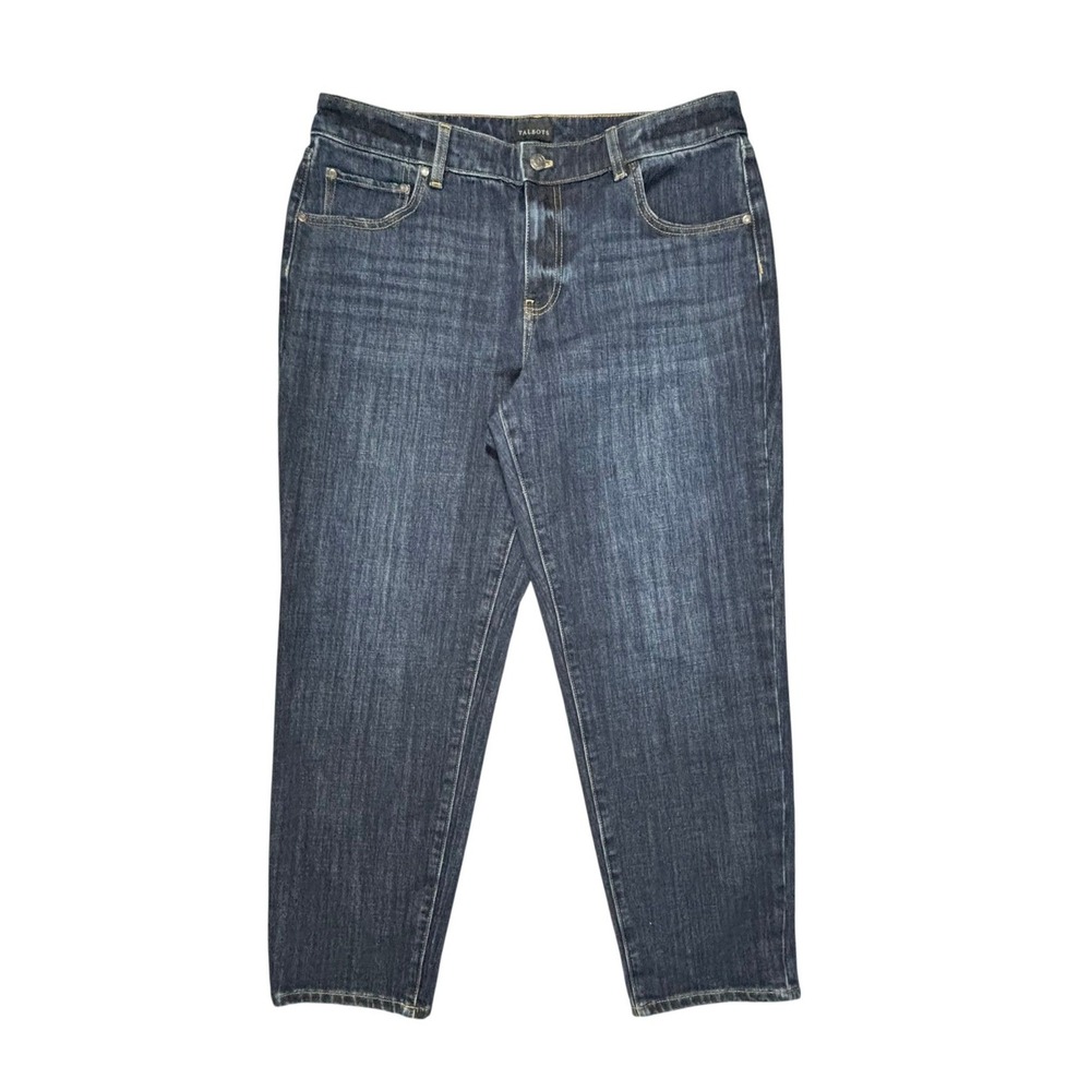 Talbots Everyday Relaxed Jean Womens 14 Dark Wash Denim Straight Leg Pants